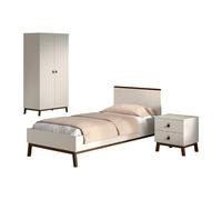 Ensemble chambre sezane lit 90x200 + chevet + armoire 2 portes clay