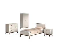Ensemble chambre sezane lit 90x200 + chevet + armoire 2 portes + commode clay