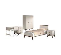 Ensemble chambre sezane lit 90x200 + chevet + armoire 3 portes + bureau clay