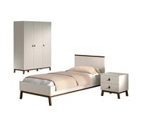 Ensemble chambre sezane lit 90x200 + chevet + armoire 3 portes clay