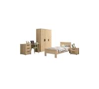 Ensemble chambre - VIPACK - SACO1512 - Lit 90x200 cm - Aspect bois chaleureux - 4 pièces