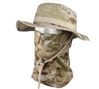 Ensemble Chapeau de Brousse Camouflage et Cagoule de Protection Solaire | Ensemble chapeau boonie respirant et couvre-visage, Léger, Bord modelable, Polyester en soie glacée lisse