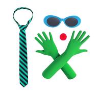 Ensemble chapeau de magicien avec cravate, gants et lunettes | Cravate, gants et lunettes, accessoires uniques pour Halloween, chapeau d'exécution théâtrale pour différents âges