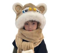 Ensemble Chapeau Écharpe Et Gants De Neige pour Fausse Fourrure d'hiver Peluche Douce Chaude avec Gants Bonnet 'extérieur pour Garçons Filles Chapeau Ensemble 'Hiver Coupe-Vent