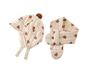 Ensemble Chapeau Et Écharpe D'hiver Élégant Pour Nouveau-nés Et Tout-petits Par Temps Froid Chapeau Lei Feng Confortable Avec Foulard Assorti Cache-oreilles En Coton Mélangé Pour Nourrissons