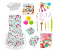 Ensemble Chapeau Et Tablier De Chef Pour Enfants, Jeu De Rôle Pour Petits Garçons Et Filles, Outils De Cuisine Pour Enfants, 24/26 Pièces