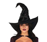 Leg Avenue - A2741 - Accessoire Pour Déguisement - Chapeau - Modèle A2741 - Grand Chapeau De Sorcière Froncé - Taille Unique - Noir