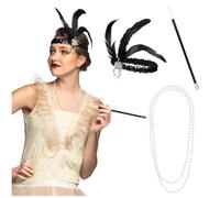 Boland 64347 - Set années 20 pour déguisements, accessoires pour carnaval, set de déguisement, bandeau, porte-cigarettes et collier, fête de carnaval, JGA, Mulitcolor