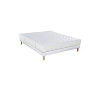 - Ensemble CHARME + Sommier Tradition + Pieds 120x200 Stretch Mousse - Fabrication Française