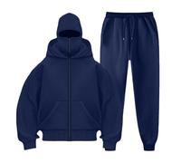 Ensemble Chauds Confortables Balaclava Ensemble Sweat À Capuche Pantalon pour Homme Sweat à Capuche Balaclava Zip Hoodie Zippé Homme Veste Chaude Hoodie