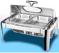 Ensemble Chauffant pour Buffet - Réchaud pour Fondue Chinoise, Ensemble Chauffant Pliable pour Buffet, Marmite, Réchaud à Eau, Support à Combustible et Couvercle pour événements de restaurat