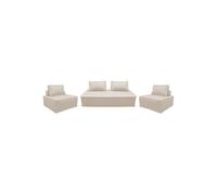 sweeek | Ensemble chauffeuses DAO pour canapé modulable en tissu capitonné 4 places crème Crème G