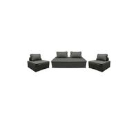 sweeek Ensemble chauffeuses DAO pour canapé modulable en tissu capitonné 4 places gris foncé Gris foncé G