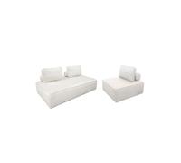 sweeek - Ensemble chauffeuses pour canapé modulable 3 Places Bouclette crème - Bao