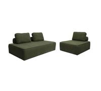 Ensemble chauffeuses pour canapé modulable 3 places bouclette kaki - Bao