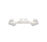 sweeek - Ensemble chauffeuses pour canapé modulable 4 Places Bouclette crème - Bao
