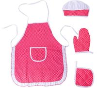 Ensemble Chef Pour Enfants,Réglable Tablier Cuisine Pour Tout Petit Avec Chapeau Chef,Gant De Cuisine Pour Enfants,Tapis Résistant À La Chaleur Garçons Filles De 3 À 8
