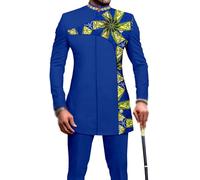 Ensemble Chemise Africaine Pour Hommes Et Pantalons Tenues Costume Dashiki Traditionnel Ensemble 2 Pièces Pour Fête De Mariage Coupe Slim Costume Vêtements À La Mode Survêtement (Color : 6, Size : X