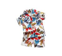 Ensemble chemise et short à manches courtes pour enfant - Imprimé botanique tropical - Pour les tenues - Serpillère - Costume pour bébé, d, 90