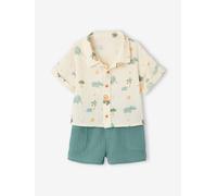 Ensemble chemise short bébé garçon vert émeraude 12M(74CM)