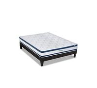 Ensemble CHENONCEAU 140x190 cm - Matelas Mémoire de forme + Sommier Bois