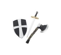 Ensemble Chevalier Médiéval Croisé Épée Hache & Bouclier Accessoire Déguisement