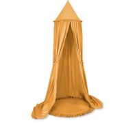 Ensemble : ciel de lit suspendu en coton pour chambre d'enfant et tapis à volant
