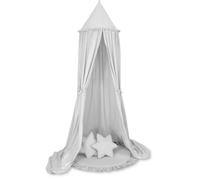 Ensemble : ciel de lit suspendu pour chambre d'enfant, tapis à volants, coussins