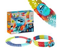 Ensemble Circuit - Trajet Flexible Lumineux LED, Chemin Modulaire Créatif, Parcours Coloré Souple Assemblage Ludique Bricolage, Kit Construction Fantaisie | Activité Maison Jeunes Famille Mome