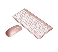 Ensemble clavier et souris 2.4G fil 78 touches USB finement gravées Keycaps Ergonomie Bouton informatique d'ordinateur Or rose