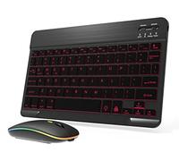 Ensemble clavier et souris Bluetooth rétroéclairés pour iPad Air Pro Mini tablette iPhone Android Samsung Smartphone téléphone portable rechargeable ultra fin sans fil portable iPadOS 13 et supérieur