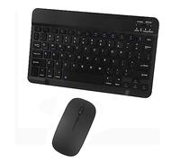 Ensemble clavier et souris Bluetooth sans fil, ultra fin, ergonomique, rechargeable, pour Apple iPad, iPhone, Samsung, tablette, téléphone, Android, PC, Mac, smartphone (noir)