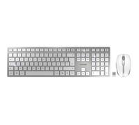 CHERRY Clavier et souris DW 9000 SLIM - Sans fil 2.4GHz, Bluetooth 4.0 - AZERTY - Blanc/Argent