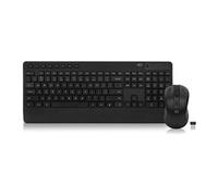- Ensemble clavier et souris - clic silencieux - full size - sans fil - 2.4 GHz - QWERTY - boîte