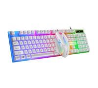 Ensemble clavier et souris de jeu à câble USB T6, étanche, antidérapant, arc en ciel, rétro éclairage LED, 1000 DPI, pour ordinateur portable