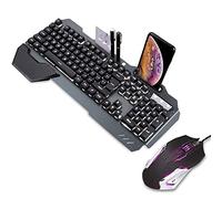 Ensemble Clavier et Souris de Jeu rétroéclairé par LED, Sensation mécanique, Clavier de Bureau, Respiration colorée, Souris de Jeu rétroéclairée pour Le Travail ou Les Jeux d'initiation