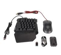 Ensemble Clavier et Souris de Jeu RVB à Une Main avec Convertisseur, Clavier de Jeu Filaire USB Demi-Main avec Repose-Poignet, pour pour Master Pro, pour Joueur