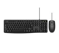 Ensemble clavier et souris filaire - Clavier d'ordinateur ergonomique et souris optique filaire pour Windows, Mac OS ordinateur de bureau/ordinateur portable/PC - Noir