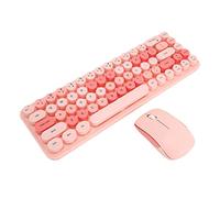 Ensemble Clavier et Souris Filaire sans Fil USB, Clavier Abs Mignon pour Le Bureau et la Maison, Claviers de Jeu (Thème Rose)