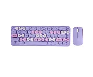 Ensemble Clavier et Souris Filaire sans Fil USB, Clavier Abs Mignon pour Le Bureau et la Maison, Claviers de Jeu (Thème Violet)