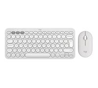 Ensemble clavier et souris - LOGITECH - Pebble 2 Combo - Blanc - Sans fil RF & Bluetooth - Disposition EN