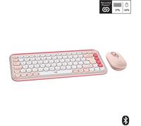 Ensemble Clavier et Souris - Logitech - Pop Icon Combo - Rose - Sans fil - 4000DPI - 4 boutons