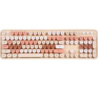 Ensemble clavier et souris Mofii mignon et rétro sans fil, clavier de 104 touches/transmission radio de 2,4 G/USB plug-and-play/design ergonomique, couleur laiteuse