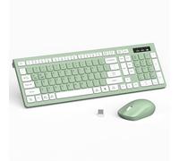 Ensemble clavier et souris sans fil, 2,4 G, clavier silencieux avec touches multimédia Fn pour bureau et maison, souris silencieuse réglable à 3 niveaux DPI pour Windows, Mac OS, ordinateur de bureau