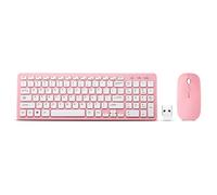 Ensemble clavier et souris sans fil 2,4 G ultra fin et élégant pour Windows, ordinateur, ordinateur de bureau, PC, ordinateur portable, ordinateur portable (rose)