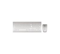 Ensemble clavier et souris sans fil 2.4 GHz - CHERRY - DW 8000 - Blanc, argent - Gris