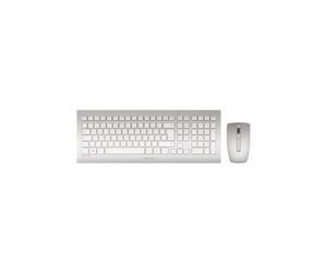 Ensemble clavier et souris sans fil 2.4 GHz - CHERRY - DW 8000 - Blanc, argent - Gris