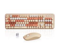 Ensemble clavier et souris sans fil 2,4 GHz pour Windows, ordinateur, ordinateur de bureau, ordinateur portable (MilkTea)