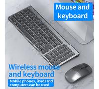 Ensemble clavier et souris sans fil 2.4G et Bluetooth rechargeable, ultra-fin, silencieux, pour ordinateur, bureau, jeux et iPad. Black Keyboard only