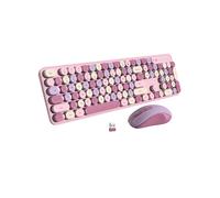 Ensemble Clavier et Souris Sans Fil 2.4G - Silencieux, Ergonomique, Alimenté par Piles, Compatible avec Huawei, Samsung, APPLE, Garmin